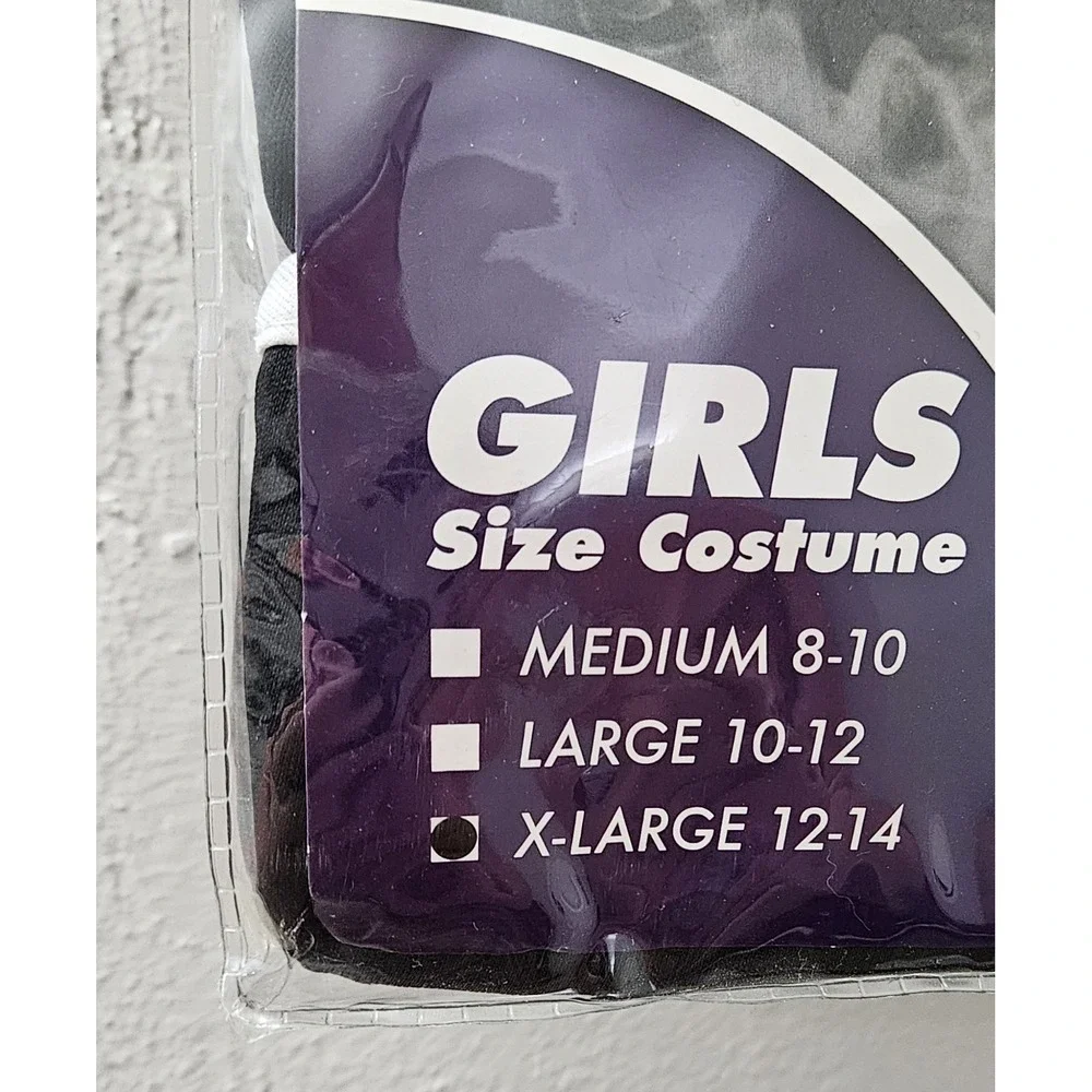 Spirit Halloween Girls Black White Midnight Vampiress Dress Choker Size XL 12-14